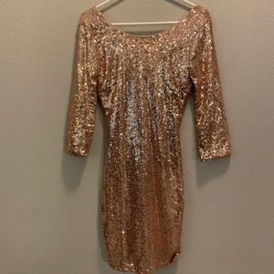LULU’s mid-sleeve sequined tight dress